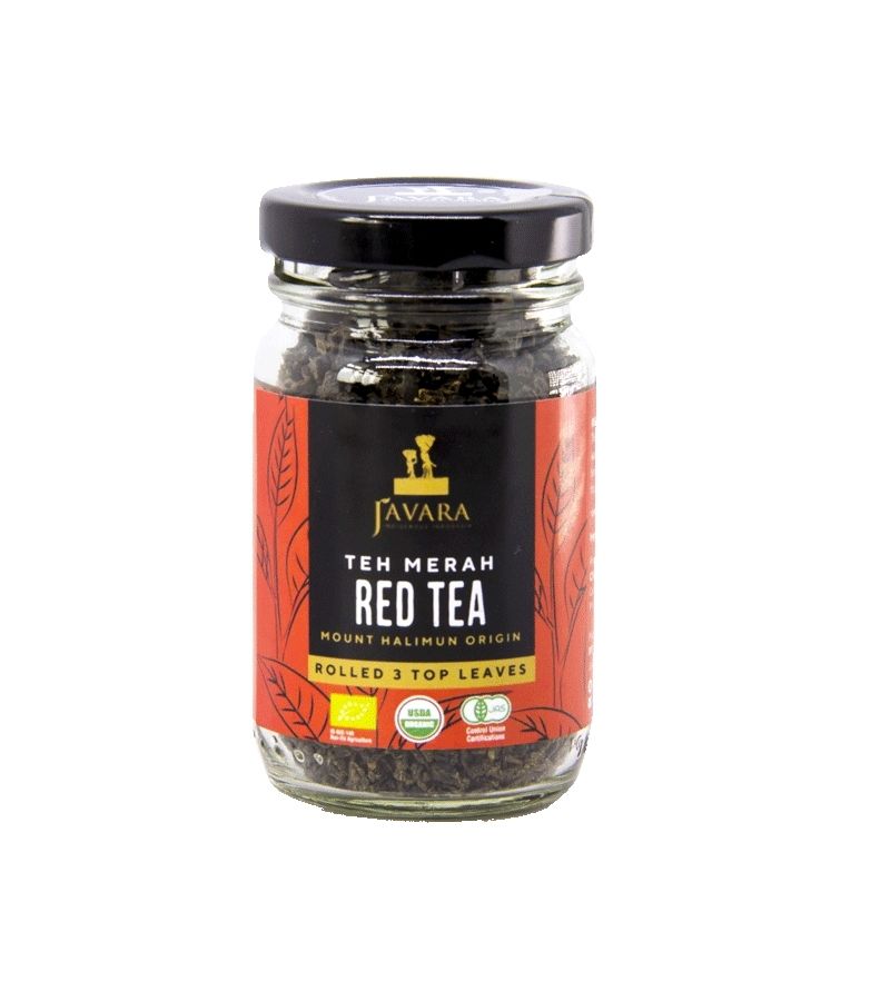 Javara Organic Red Tea Glass Jar - 50 gr